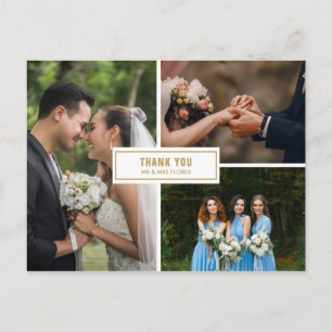 Drei Fotocollage Hochzeit Vielen Dank Postkarte