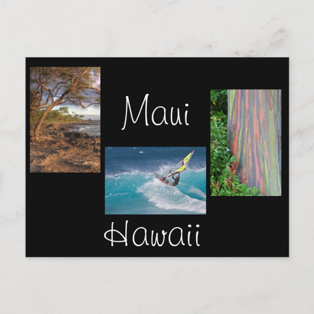 Drei Fotos aus Maui Postkarte (Vorderseite)