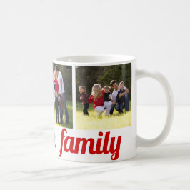 Drei Fotos mit Familiennamen und Foto mit Familien Kaffeetasse