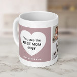 Drei Fotos und ein Herz | Beste Mama je Kaffeetasse<br><div class="desc">Diese niedliche und stilvolle Tasse zeigt ein Herz,  das sagt: "Du bist die beste Mutter aller Zeiten",  sowie Platz für deine Namen und drei deiner beliebtesten persönlichen Fotos. Das perfekte Muttertagsgeschenk,  das sie jedes Mal,  wenn sie nach ihrem Kaffee greift,  zum Lächeln bringt!</div>