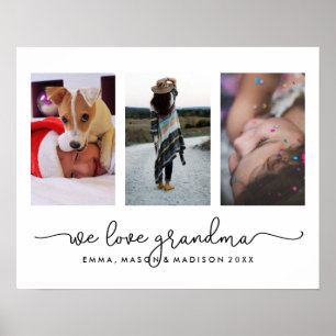 Drei Fotos und Typografie   Wir Liebe Oma Poster