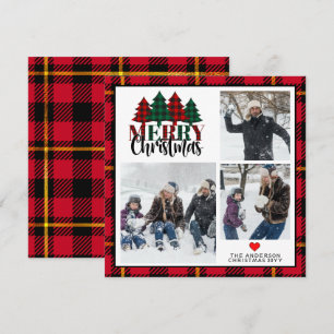 Drei Fotos Weihnachten Karierte Jahreszeit Grüße