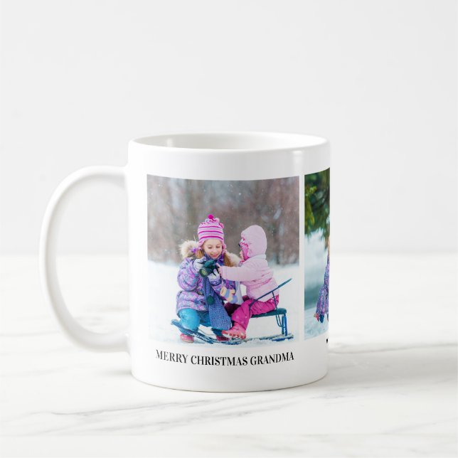 Drei Fotos Weihnachtsgeschenk Tasse für Großmütter (Links)