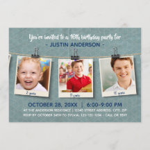 Drei Fotos zu Twine - Geburtstagsparty Einladung