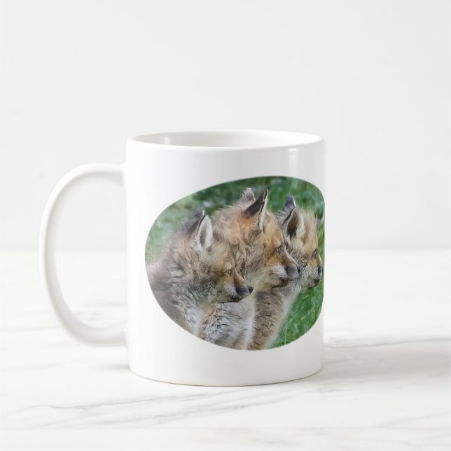Drei Fox Kits Kaffeetasse (Links)