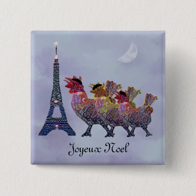 Drei französische Henne-Buttone Button (Vorderseite)