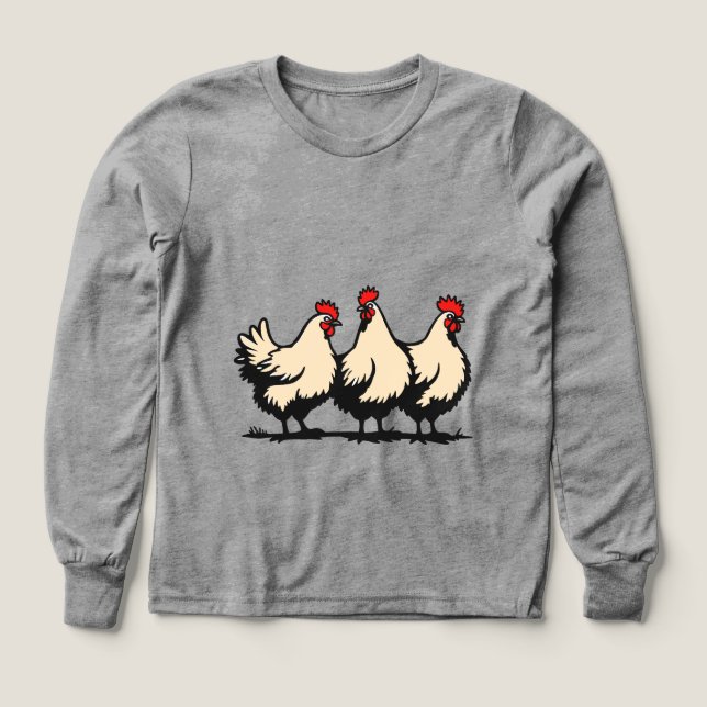 Drei französische Hennen im Stilstil 4 (Design Vorderseite)