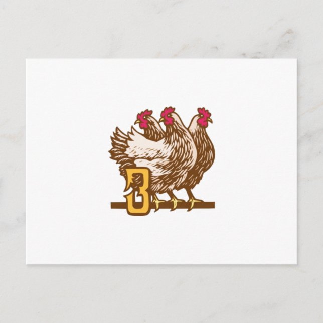 Drei französische Hennen Postkarte (Vorderseite)