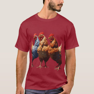 Drei französische Hens Faith Hope Wohltätigkeit Cu T-Shirt