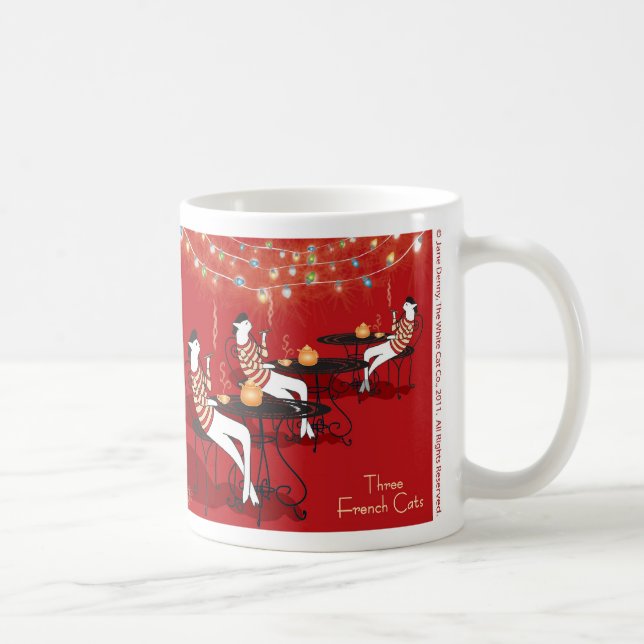 Drei französische Katzen... Feiertage Kaffeetasse (Rechts)