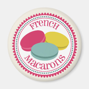Drei französische Macarons Magnet