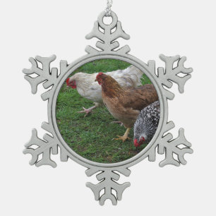 Drei Freunde Schneeflocken Zinn-Ornament