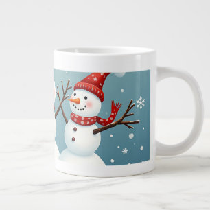 Drei fröhliche Weihnachtsschneefahrer Jumbo-Tasse
