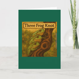 Drei-Frosch-Knoten – Whimsische Amphibien-Wortspie Karte