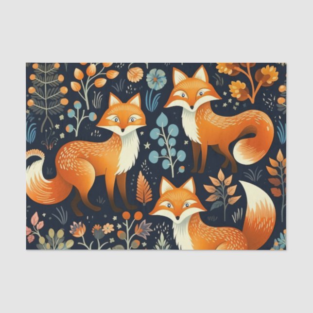Drei-Füchse-Wald-Dekor-Papier Seidenpapier (Vorderseite)