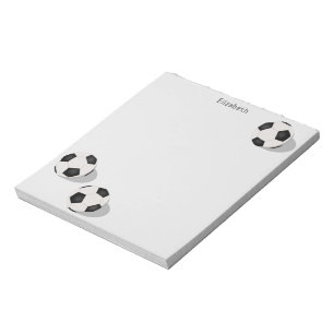 drei Fußballbälle personalisierte Sportarten Notizblock