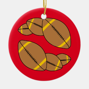 Drei Fußbälle Keramik Ornament