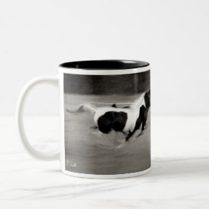 Drei Galopp-Pferde Zweifarbige Tasse
