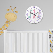 Drei gefleckte Giraffen Lila Herz Kinder