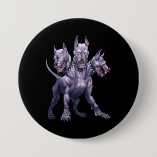 Drei gehackte Hunde Cerberus Button