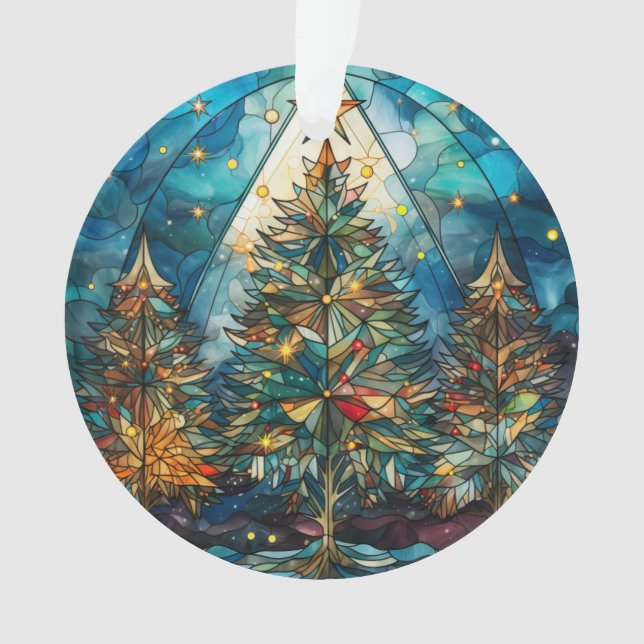 Drei gehärtete Glasbäume Ornament (Vorderseite)