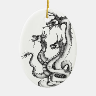Drei gehärtete Hydra-Designs Keramik Ornament