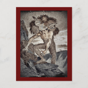 Drei geheuerte Monster Postkarte