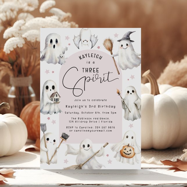 Drei Geister Dritte Geburtstagspartei Einladung (Von Creator hochgeladen)