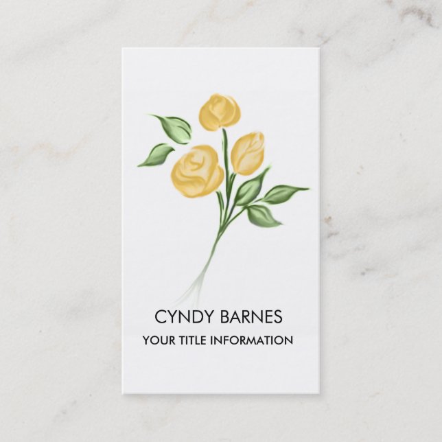 Drei-Gelb-Rosen-Visitenkarte Visitenkarte (Vorderseite)