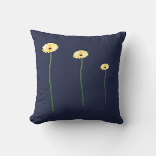 Drei gelbe Gerbera-Blumen Kissen