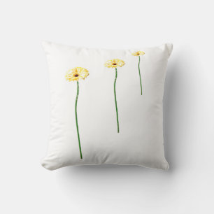 Drei gelbe Gerbera-Blumen Kissen