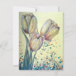 Drei gelbe Tulpen-Bouquet Postkarte
