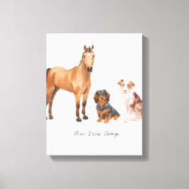 Drei geliebte Haustiere Leinwanddruck