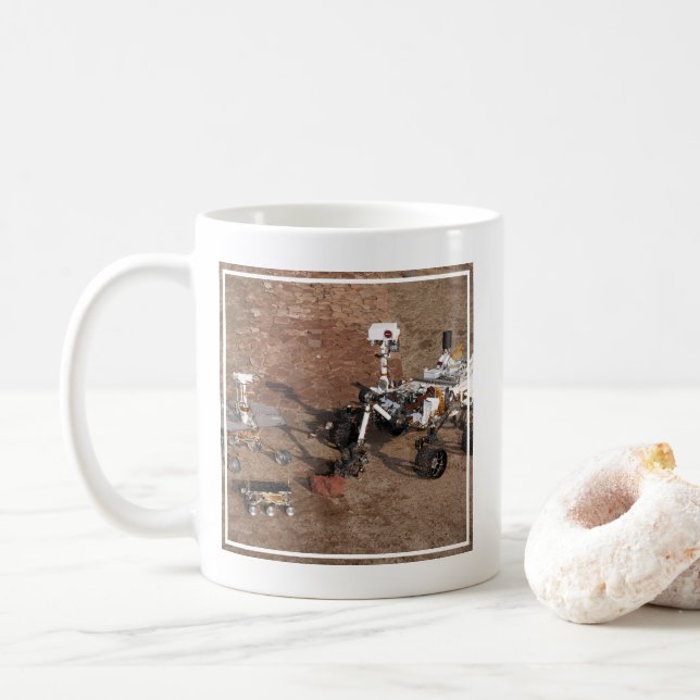 Drei Generationen von Mars-Rover. Kaffeetasse (Mit Donut)