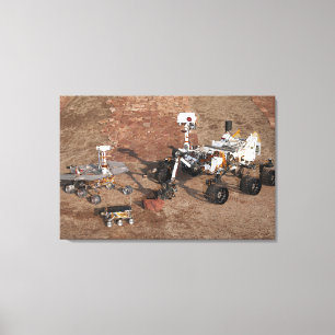Drei Generationen von Mars-Rover. Leinwanddruck
