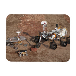 Drei Generationen von Mars-Rover. Magnet