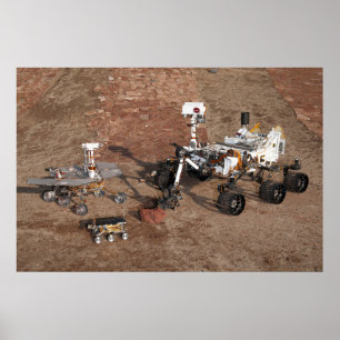 Drei Generationen von Mars-Rover. Poster