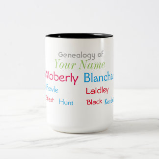 Drei Generations-Genealogie-Tasse mit Zweifarbige Tasse