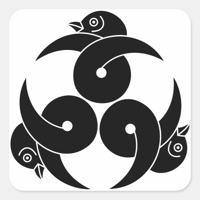 Drei geplünderte Wildgänse, nach außen gerichtete  Quadratischer Aufkleber (Vorderseite)