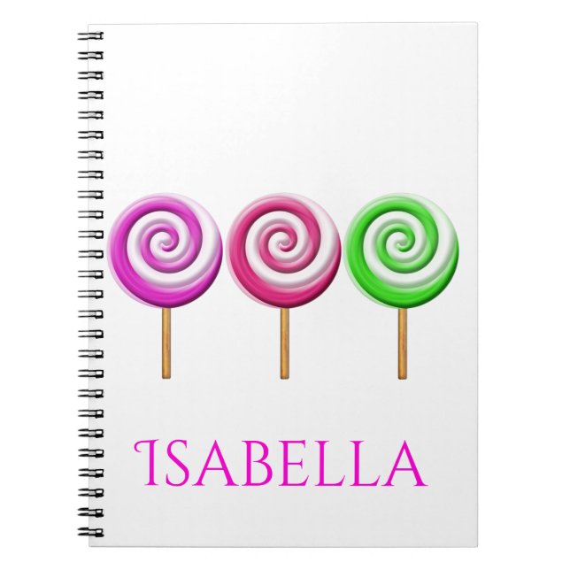 Drei geschwungene Lolly Pops SpiralNotebook Notizblock (Vorderseite)