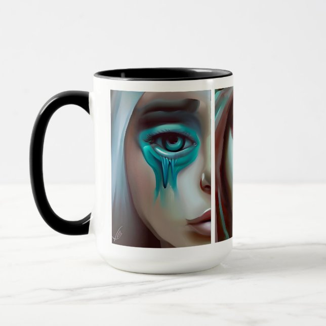 Drei Gesichter der Frauen AI Generated Art Tasse (Links)