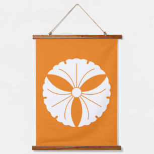 Drei Ginkgo-Blätter Wandteppich Mit Holzrahmen