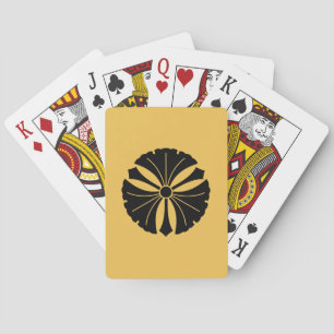 Drei Ginkgoblätter mit Schwertern Spielkarten