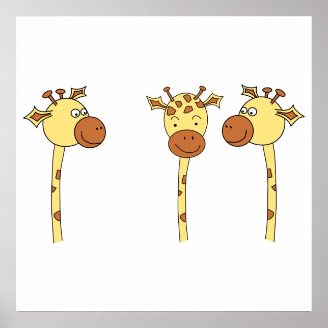 Drei Giraffen Cartoon. Poster (Vorne)