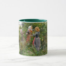 Drei Girls Picking BlackBerry (von Brendekilde) Tasse
