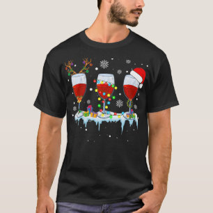 Drei Glas Rotwein Funny Drinker Weihnachten T-Shirt
