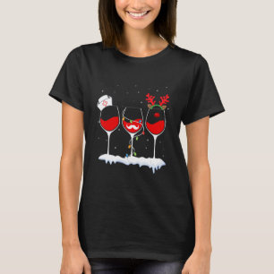 Drei Gläser Rotwein Xmas für Weihnachtskrankenschw T-Shirt