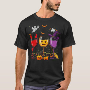 Drei Gläser Wein Funny Halloween Wein T-Shirt