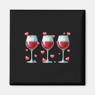 Drei Gläser Wein Valentine's Day Couple Funny Dr. Magnet