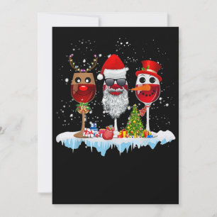 Drei Gläser Weinweihnachtslicht Weihnachtsmannmütz Save The Date